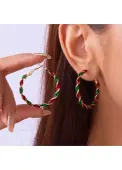 Modlily Christmas Multi Color Round Alloy Detail Earrings - One Size