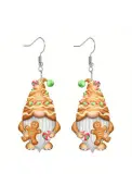 Modlily Christmas Santa Claus Acrylic Ginger Earrings - One Size