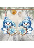 Modlily Christmas Sky Blue Snowman Acrylic Earrings - One Size