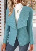 Modlily Neon Blue Textured Fabric Long Sleeve Coat - XL