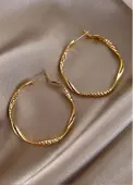 Modlily Golden Round Shape Design Alloy Earrings - One Size