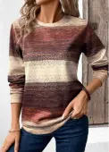 Modlily Multi Color Patchwork Tribal Print Long Sleeve Sweatshirt - M