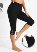 Modlily Black High Waisted Capri Elastic Waist Leggings - XL