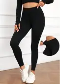 Modlily Black High Waisted Ankle Length Elastic Waist Leggings - 3XL