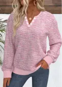 Modlily Light Pink Button Dazzle Colorful Print Long Sleeve Sweatshirt - XXL