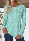 Modlily Cyan Dazzle Colorful Print Long Sleeve T Shirt - XL
