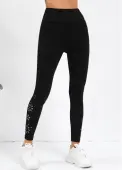 Modlily Black High Waisted Ankle Length Elastic Waist Leggings - S
