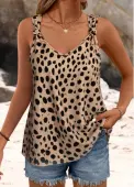 Modlily Dark Coffee Polka Dot Strappy V Neck Camisole Top - XL