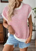 Modlily Red Short Sleeve Round Neck T Shirt - M