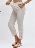 Modlily Grey Elastic Waist High Waisted Pants - M