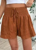 Modlily Terracotta Wide Leg Elastic Waist High Waisted Shorts - XL