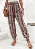 Modlily Multi Color Tribal Print Jogger Elastic Waist Pants - XL