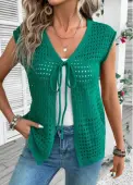 Modlily Green Sleeveless V Neck Tunic Cardigan - XL