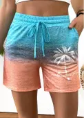 Modlily Multi Color Ombre Straight Leg Elastic Waist Shorts - XL
