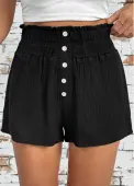Modlily Black Wide Leg Elastic Waist High Waisted Shorts - S