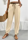 Modlily Beige Jogger Drawastring High Waisted Pants - XL