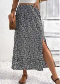 Modlily Black A Line Elastic Waist Maxi Skirt - XL