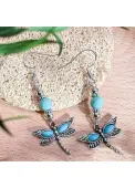 Modlily Mint Green Color Alloy Detail Earrings - One Size