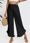 Modlily Black Wide Leg Elastic Waist High Waisted Pants - L