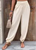 Modlily Skin Color Jogger Elastic Waist High Waisted Pants - S