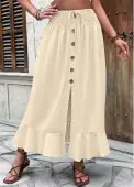 Modlily Light Camel A Line Elastic Waist Maxi Skirt - S