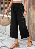 Modlily Black Straight Leg Elastic Waist High Waisted Pants - XL