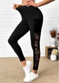 Modlily Black High Waisted Ankle Length Elastic Waist Leggings - M