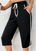 Modlily Black Straight Leg Elastic Waist High Waisted Pants - S