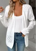 Modlily White Long Sleeve V Neck Coat - L
