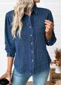 Modlily Denim Blue Tummy Coverage Long Sleeve Shirt - XL