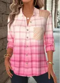 Modlily Pink Plaid Long Sleeve Button Up Shirt - XXL