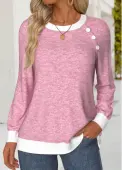 Modlily Multi Color Tummy Coverage Long Sleeve Round Neck Sweatshirt - M