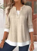 Modlily Light Camel Tummy Coverage Long Sleeve T Shirt - L