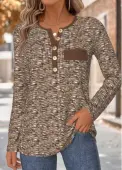 Modlily Dark Coffee Tummy Coverage Long Sleeve T Shirt - XL