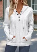 Modlily White Tummy Coverage Long Sleeve Hoodie - S