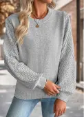 Modlily Grey Tummy Coverage Long Sleeve Round Neck Sweater - M