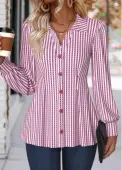 Modlily Light Pink Tummy Coverage Striped Long Sleeve Shirt - XL