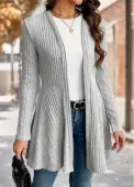 Modlily Grey Long Sleeve Tunic Light Cardigan - S