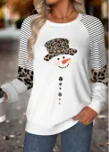 Modlily White Tummy Coverage Snowman Print Long Sleeve Sweatshirt - S