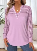 Modlily Light Pink Tummy Coverage Geometric Print Long Sleeve Sweatshirt - XL