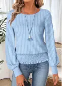 Modlily Light Blue Tummy Coverage Long Sleeve T Shirt - S