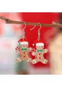 Modlily Christmas Light Camel Gingerbread Man Acrylic Earrings - One Size