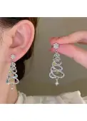 Modlily Christmas Silver Color Alloy Detail Earrings - One Size