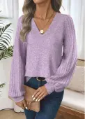 Modlily Light Purple Tummy Coverage Long Sleeve T Shirt - S