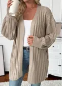 Modlily Light Camel Tummy Coverage Long Sleeve Cardigan - S
