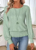Modlily Sage Green Tummy Coverage Long Sleeve T Shirt - XL