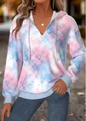 Modlily Multi Color Tummy Coverage Tie Dye Print Hoodie - XXL
