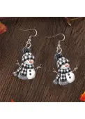 Modlily Christmas Black Snowman Design Acrylic Earrings - One Size