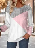 Modlily Multi Color Tummy Coverage Long Sleeve Round Neck Sweatshirt - XL