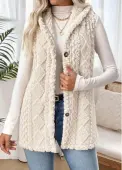 Modlily Beige Tummy Coverage Sleeveless Hooded Waistcoat - L